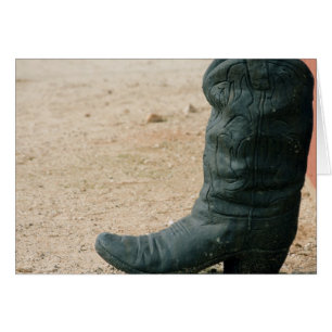 Vieux Cowboy Boot Blank Greet Card