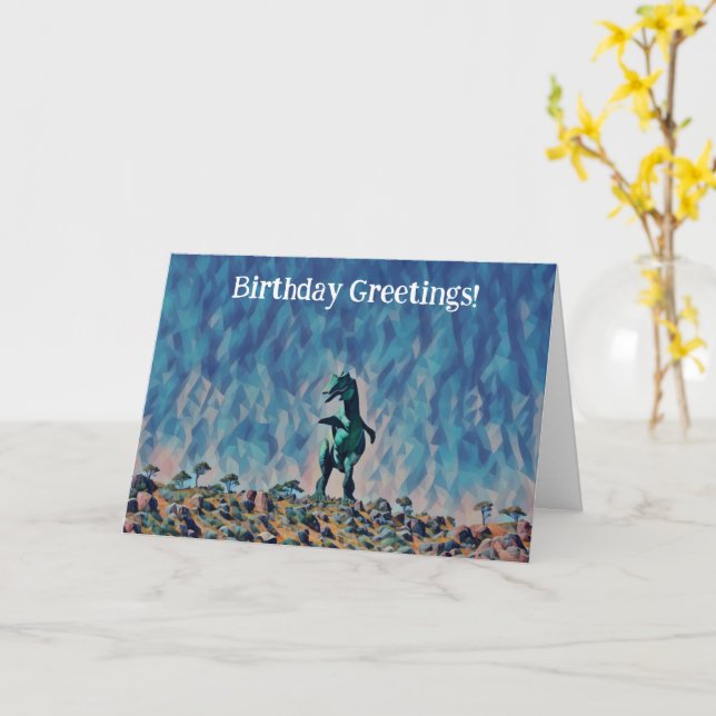 Vieux Dinosaure Vieux Timer Drôle Art Carte Annive (Fleur jaune)