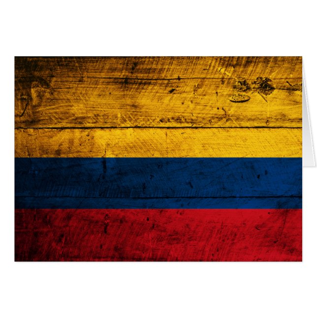 Vieux drapeau en bois de la Colombie (Devant Horizontal)