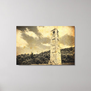 VIEUX EFFET PHOTO sur toile de tour médiévale impr