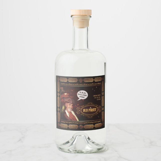Vieux Étiquette de rhum pirate (Devant)