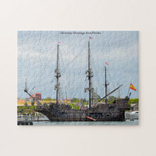 Vieux Galleon Ship Floride. Jigsaw Puzzle