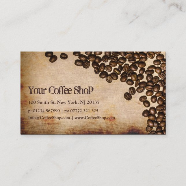 Vieux Hessian Café Bean Photo - Carte de visite (Devant)