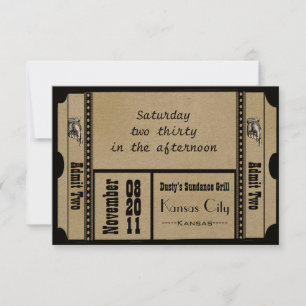 Vieux Hollywood Broadway Billet Mariage RSVP
