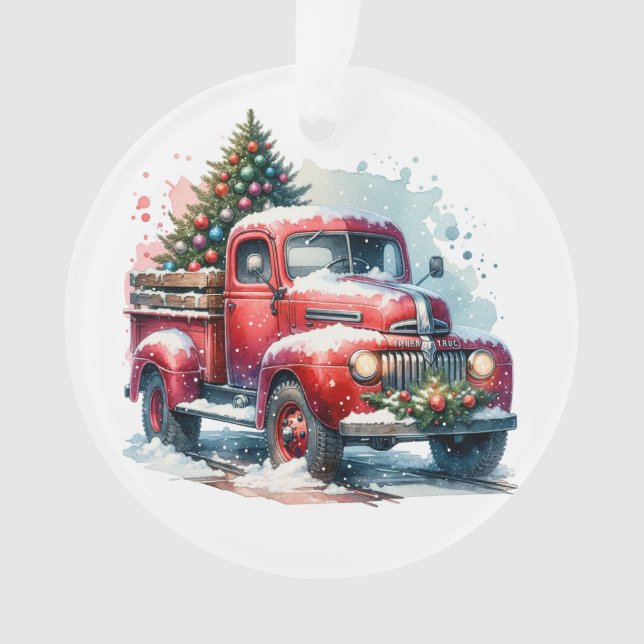 Vieux Noël Vintage Camion rouge (devant)