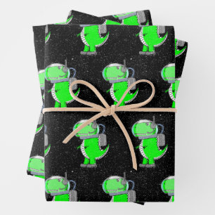 Vieux papier T-Rex Dinosaur astronaute T-Rex