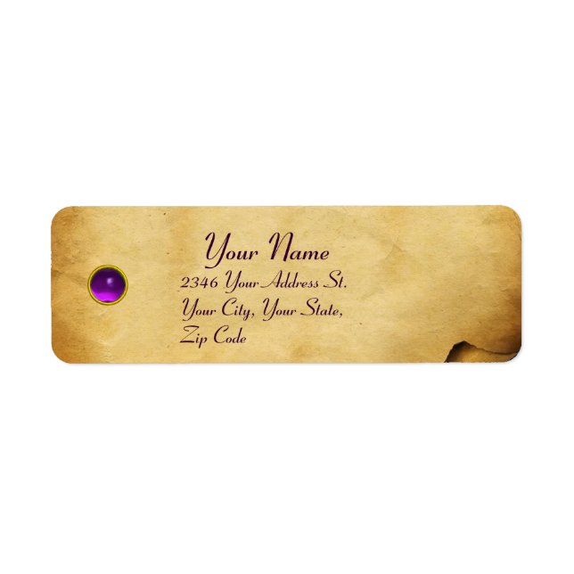 VIEUX PARCHEMIN BRUN,PIERRE PRÉCIEUSE GEMME (Devant)