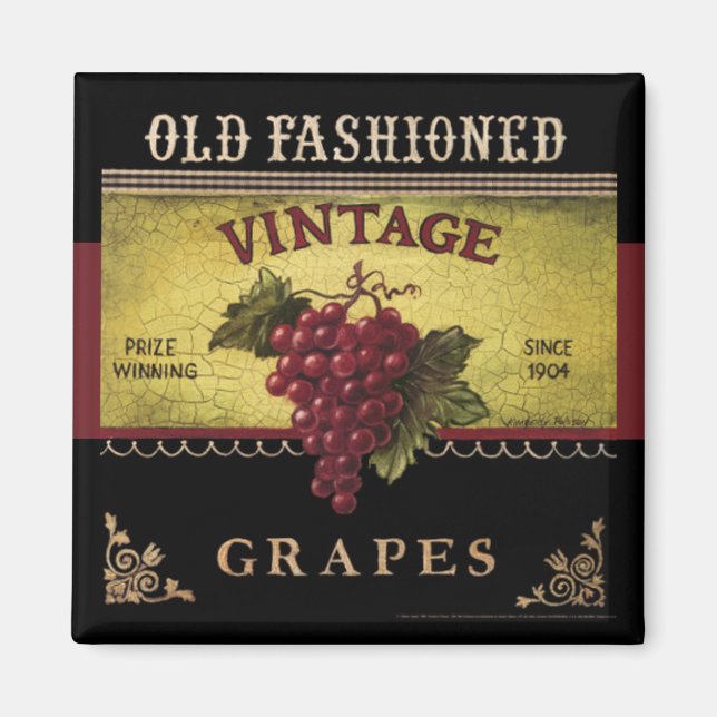 Vieux raisins à l'ancienne Magnet Vintage (Devant)