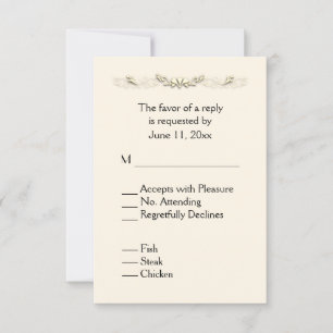 Vieux RSVP dentelle avec menu