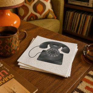 Vieux serviettes en papier pour téléphone noir