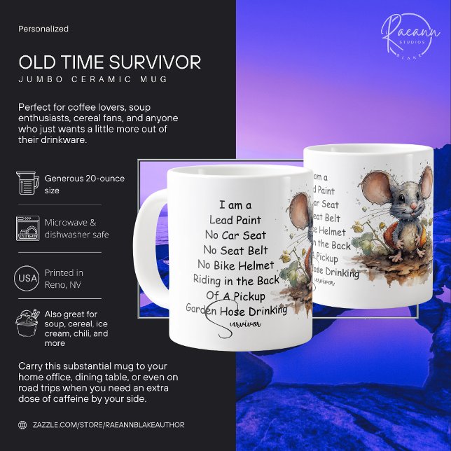 Vieux Survivant Jumbo en céramique Mug (Créateur téléchargé)
