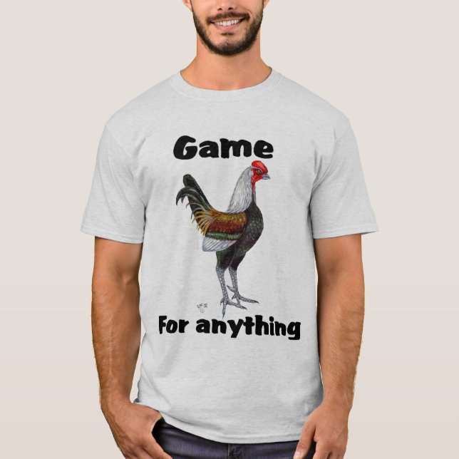 Vieux T-shirt anglais de coq nain de jeu (Devant)