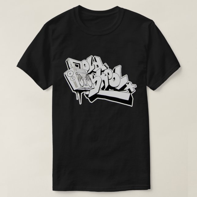 VIEUX T-SHIRT DE GRAFFITI DE HIP HOP DE SKOOL (Design devant)