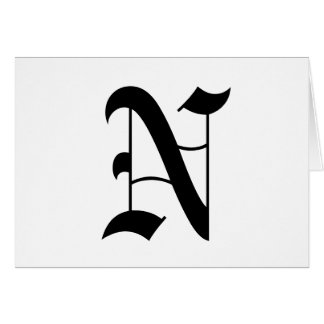 Vieux texte anglais de la lettre N sur l'arrière -