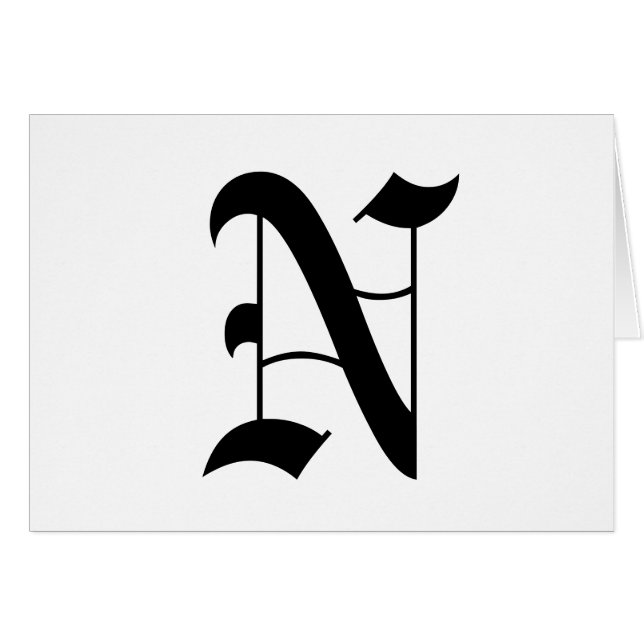 Vieux texte anglais de la lettre N sur l'arrière - (Devant horizontal)