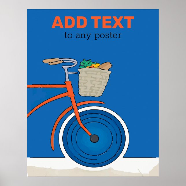 Vieux vélo, ajouter ou modifier du texte Poster (Devant)