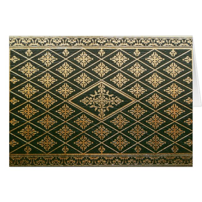 Vieux vert en cuir et or de couverture de livre (Devant horizontal)