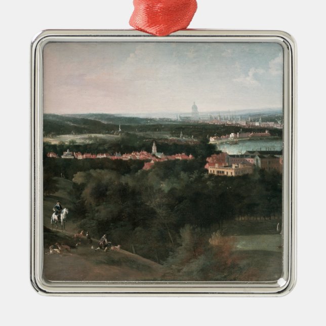 View across Greenwich Park towards London Metal Ornament (Front)