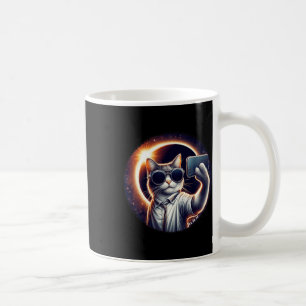 View American Totality 2024 Funny Selfie Cat Solar Coffee Mug