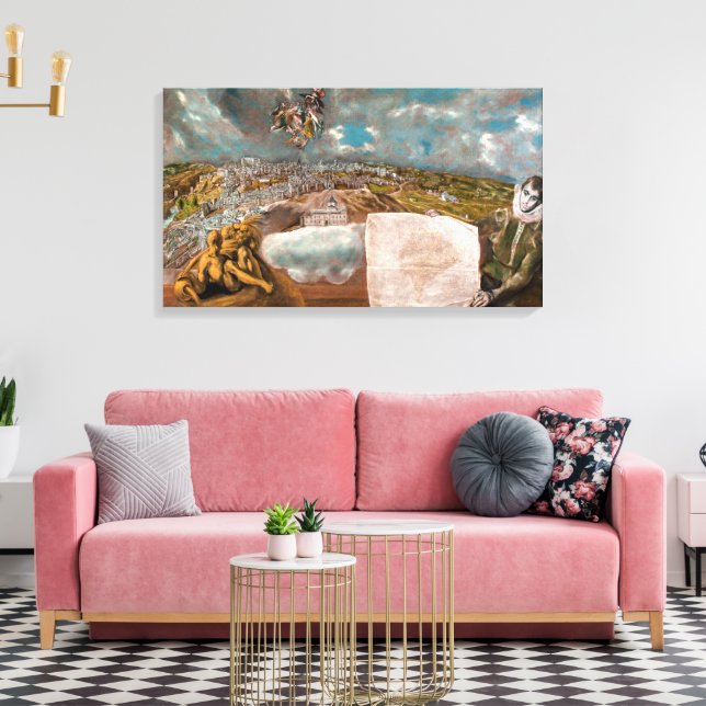 View and Plan of Toledo | El Greco | Canvas Print (Insitu(LivingRoom))