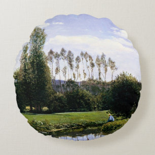 View at Rouelles le Havre,  Round Pillow