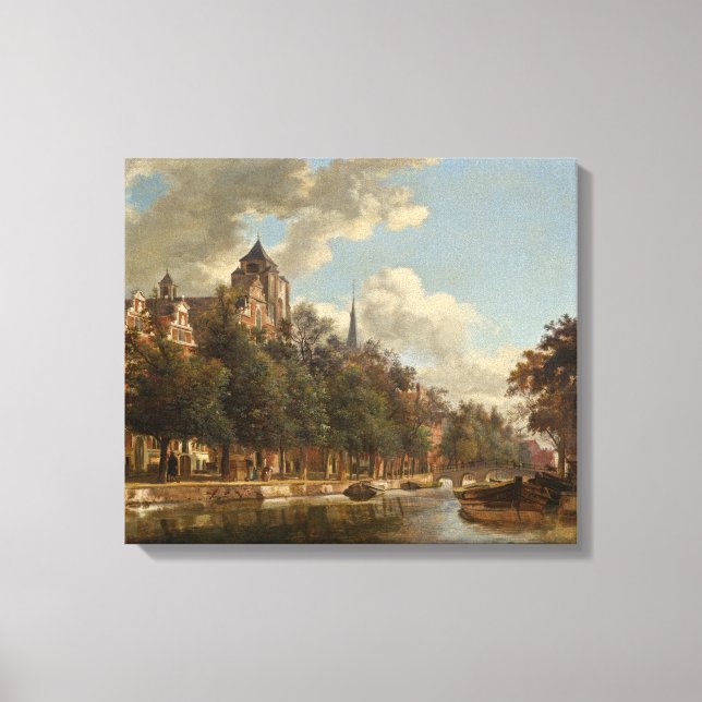View Down a Dutch Canal Canvas Print (Front)