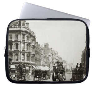 View down Oxford Street, London (b/w photo) Laptop Sleeve