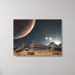 View from a hypothetical moon in orbit canvas print
