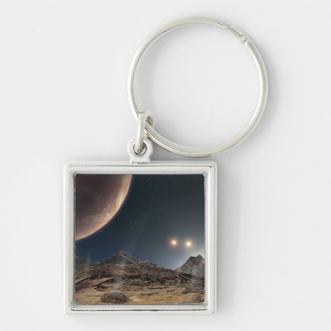 View from a hypothetical moon in orbit keychain (Front)