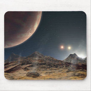 View from a hypothetical moon in orbit mouse pad