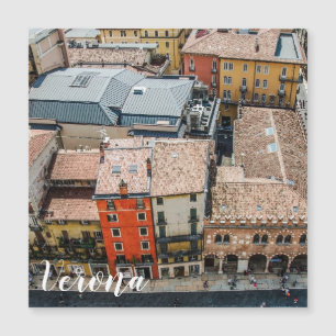 View from above of colorful facades of buildings