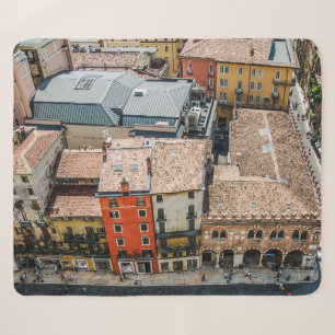 View from above of colorful facades of buildings sherpa blanket