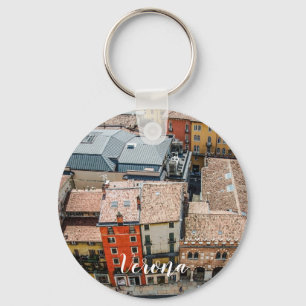 View from above of colourful facades of buildings keychain