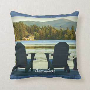 View from Adirondack Chairs in the Adirondacks, NY Throw Pillow