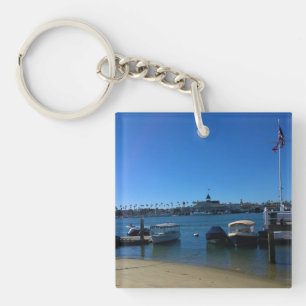 View from Balboa Island, Newport Beach, California Keychain