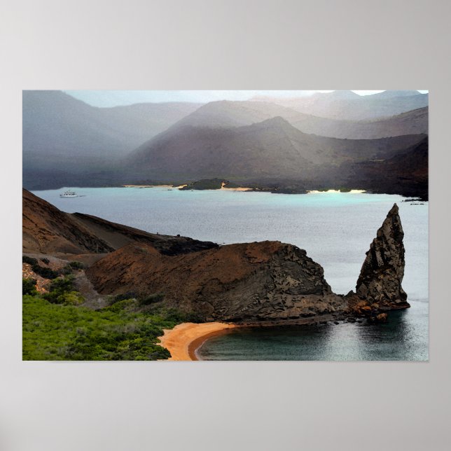 View From Bartolome Peak in The Galapagos Islands Poster (Front)