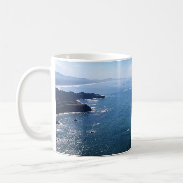 View from Cape Foulweather, Newport, Oregon Coffee Mug (Left)