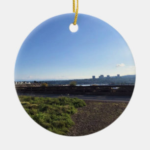 View from Castaways Park, Newport Beach, CA Ceramic Ornament