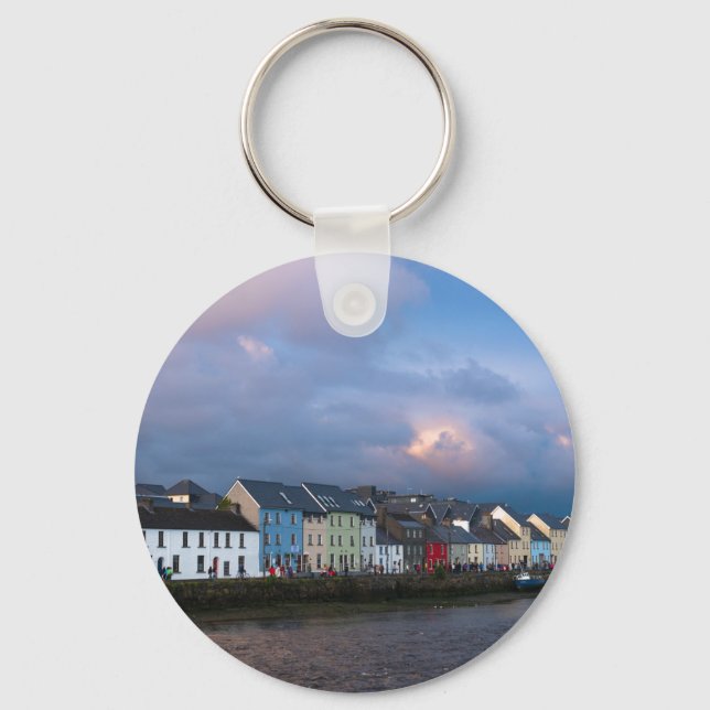 View from Claddagh of The Long Walk and Old Quays Keychain (Front)