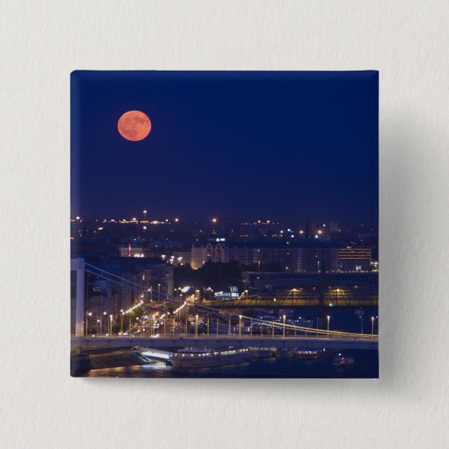View from Fishermens Bastion next to Matyas 2 Inch Square Button (Front)