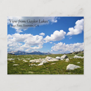View from Gaylor Lakes Trail, Tioga Pass, CA Postc Postcard
