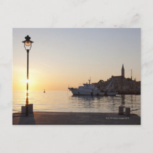 View from harbour of Rovinj, Croatia, at sunset Postcard