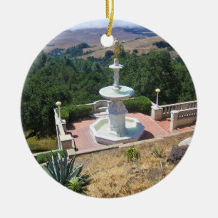 View from Hearst Castle, San Simeon, California Ceramic Ornament