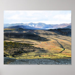 View from Hverfjall Volcano, Iceland Poster