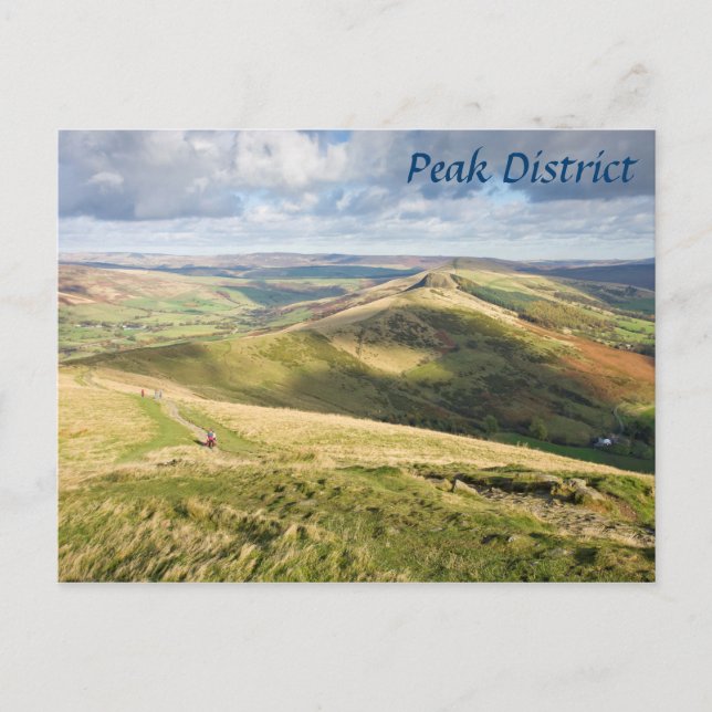 View from Mam Tor, Peak District souvenir photo Postcard (Front)