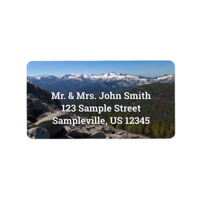 View from Mitchell Peak at Sequoia National Park Label (Front)