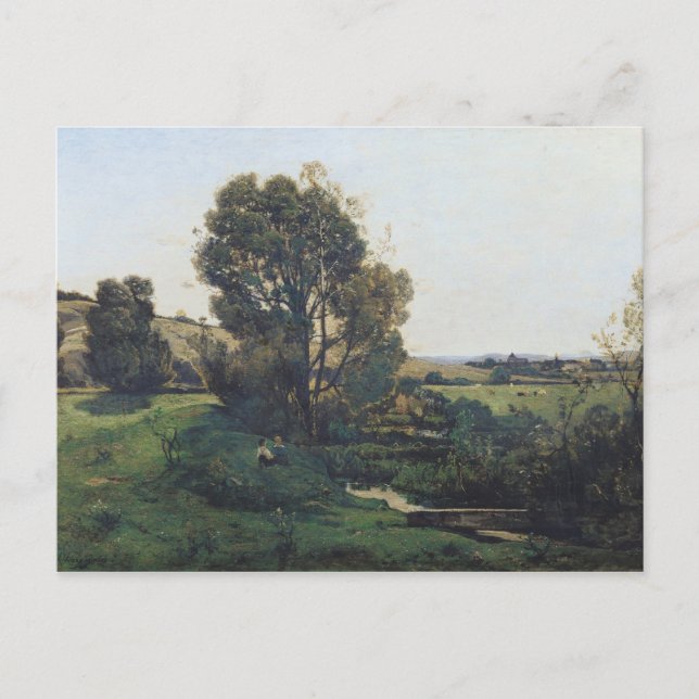 View from Moncel-sur-Seine, c.1868 Postcard (Front)
