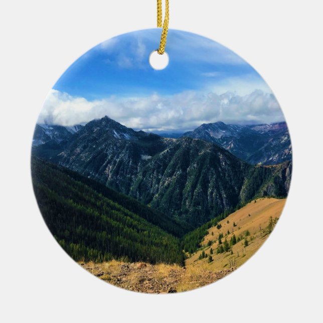 View from Mount Howard Summit, OR Ceramic Ornament (Front)