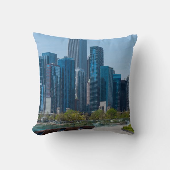 View From Navy Pier Throw Pillow (Front)