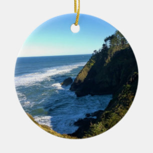View from North Head Lighthouse, Washington Ceramic Ornament